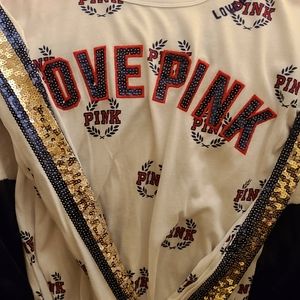 Pink bling long sleeve t shirt